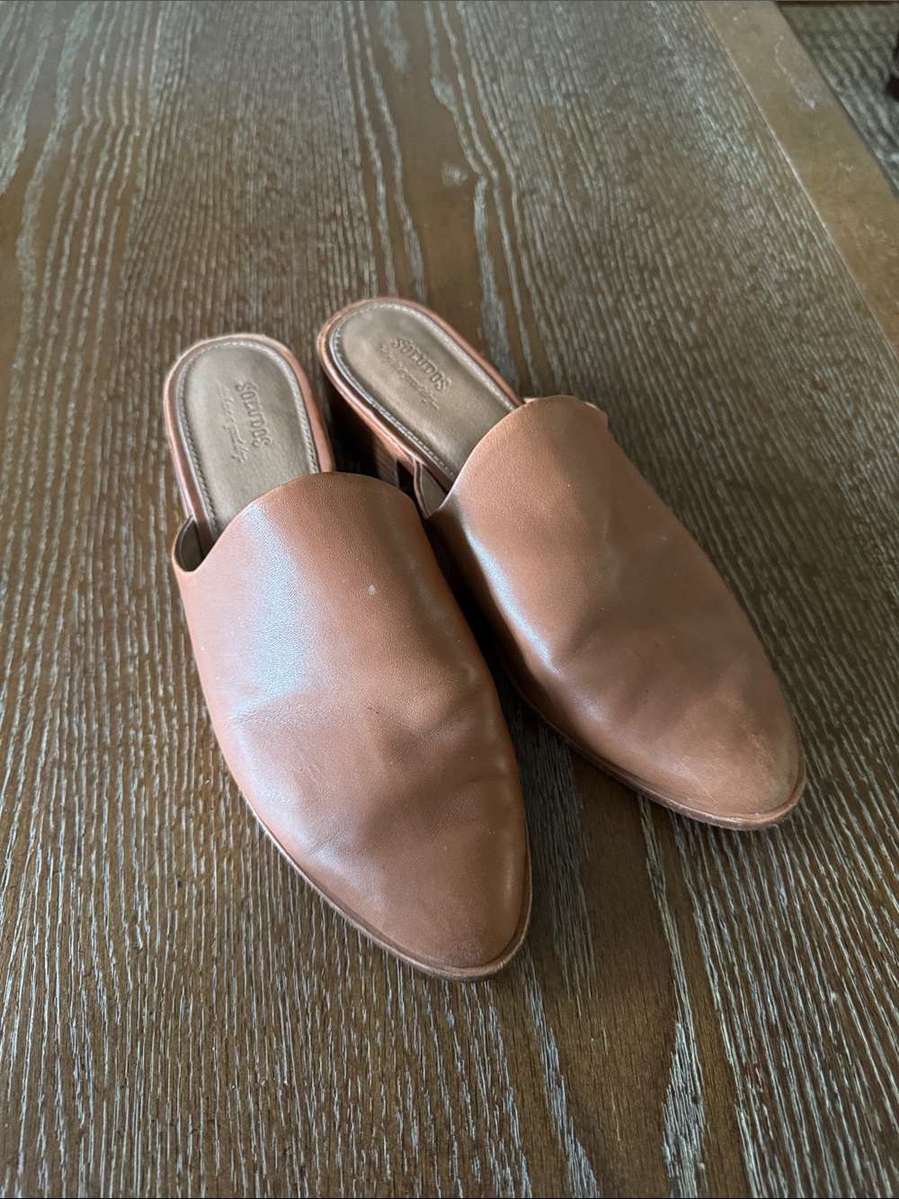 Soludos Leather Mule Slides in Brown - Comfort Slides